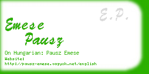 emese pausz business card
